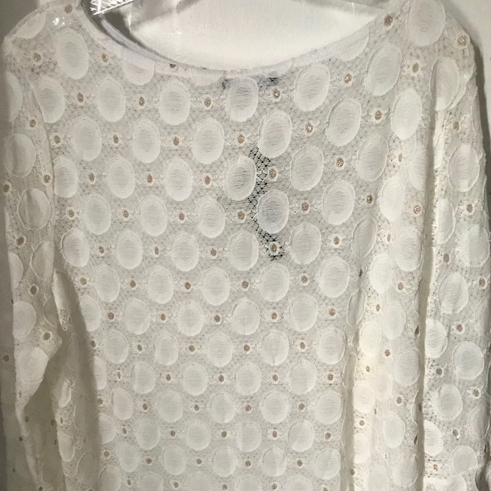 Cream and Gold Long Sleeve Top